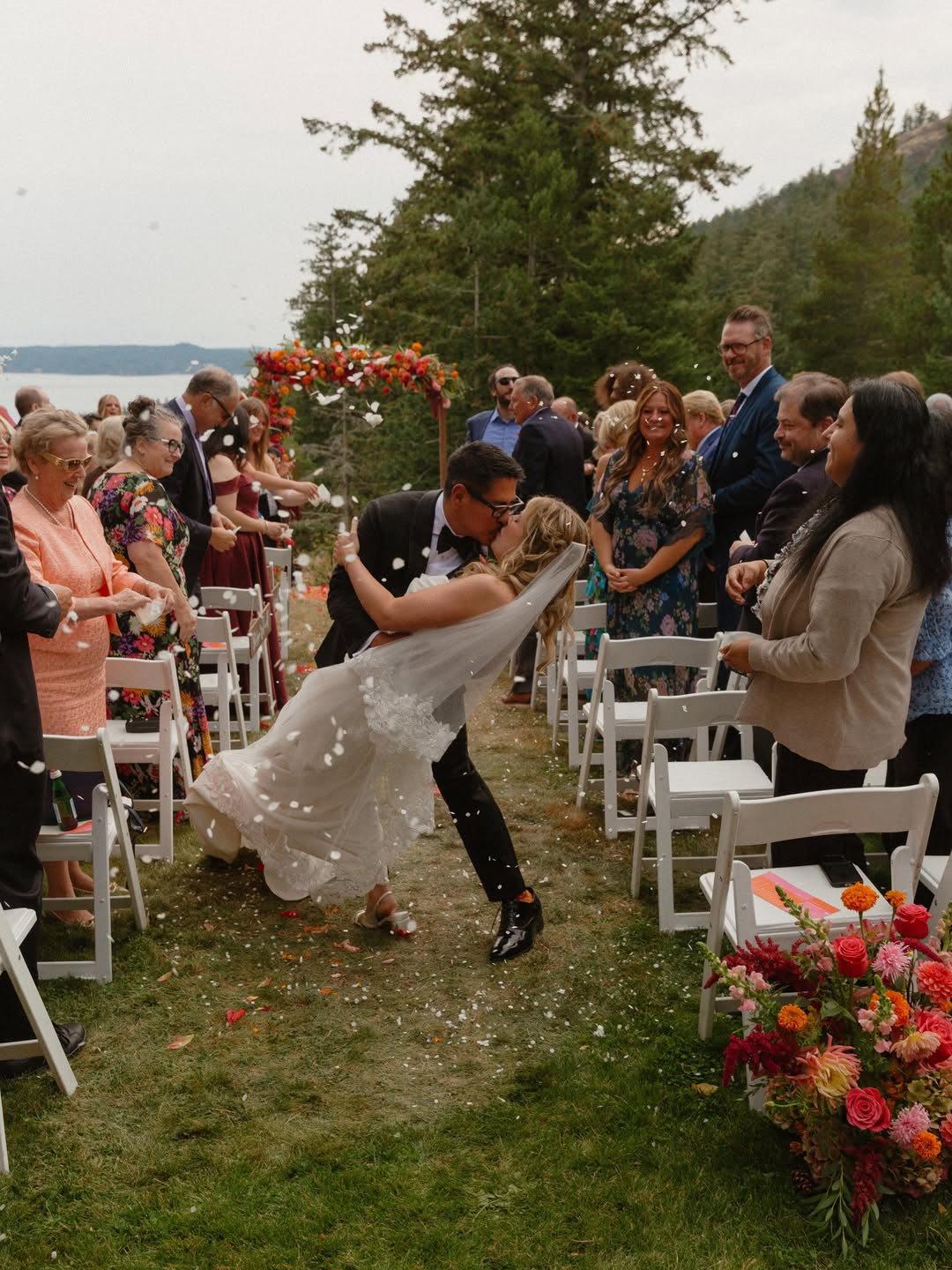 Eduardo and Jessi celebrating after the ceremony